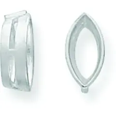 14K White Gold Marquise Airline Bezel Head 4.25x8.75mm