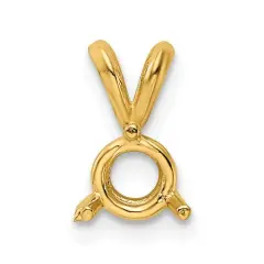 14K Gold 1ct 3 Prong Round Pendant Setting