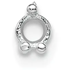 14K White Gold 3 Prong Round Low Base Setting 3.7mm