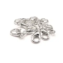 100 or 500 Pieces: 6 x 10 mm Silver Plated Lobster Claw Clasps