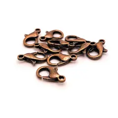 100 or 500 Pieces: 7 x 12 mm Copper Lobster Claw Clasps