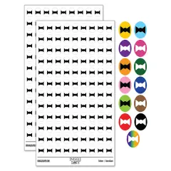Bow Tie Solid 200+ 0.50" Round Stickers Red