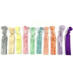 Wrapables 10 Pack Elastic Hair Ties Ponytail Holder, Pretty in Pastel