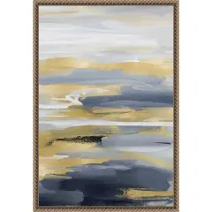 Intuition Blue and Gold II by Jackie Hanson Framed Canvas Wall Art