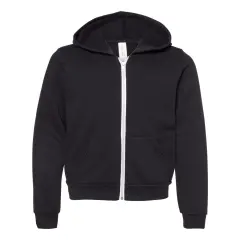 BELLA + CANVAS&reg; Youth Sponge Fleece Full-Zip Hoodie - 3739Y Black