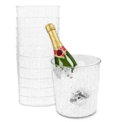 Spec101 Plastic Champagne Bucket for Drinks - 6pk Ice Buckets for Parties