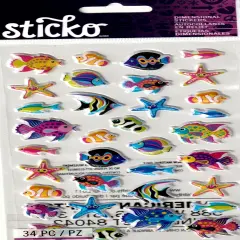Sticko Tropical Fish Dimensional Puffy Stickers