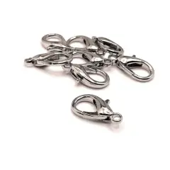 100 or 500 Pieces: Large 8 x 16 mm Antique Silver Lobster Claw Clasps