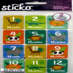 Sticko Baby Boy Month Stickers-2 Sheet Set