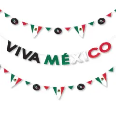 Big Dot of Happiness Viva Mexico - Mexican Independence Day Party Letter Banner Decoration - 36 Banner Cutouts and Viva Mexico Banner Letters
