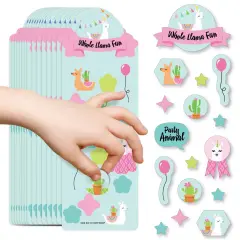 Big Dot of Happiness Whole Llama Fun - Llama Fiesta Birthday Party Favor Kids Stickers - 16 Sheets - 256 Stickers