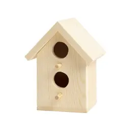 CousinDIY Unfinished Wood Birdhouse 3.25"x2.75"x4"-Double Hole