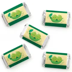 Big Dot of Happiness Double the Fun - Twins Two Peas in a Pod - Mini Candy Bar Wrapper Stickers - Baby Shower or Birthday Party Small Favors - 40 Ct