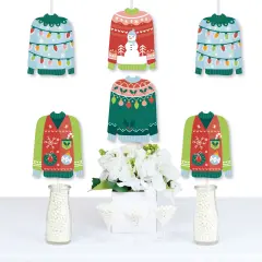 Big Dot of Happiness Colorful Christmas Sweaters - Sweater Decorations DIY Ugly Sweater Holiday Party Essentials - Set of 20