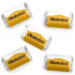 Big Dot of Happiness Oktoberfest - Mini Candy Bar Wrapper Stickers - Beer Festival Small Favors - 40 Count
