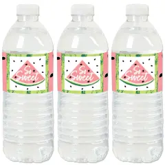 Big Dot of Happiness Sweet Watermelon - Fruit Party Water Bottle Sticker Labels - Set of 20