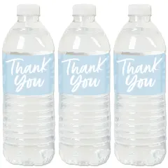 Big Dot of Happiness Dusty Blue Elegantly Simple - Guest Party Favors Water Bottle Sticker Labels - Set of 20