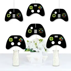 Big Dot of Happiness Game Zone - Game Controller Decorations DIY Pixel Video Game Party or Birthday Party Essentials - Set of 20