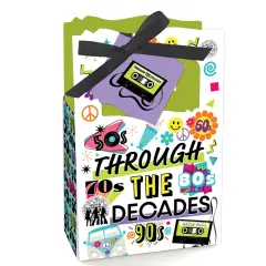 Big Dot of Happiness Through the Decades - 50s, 60s, 70s, 80s, and 90s Party Favor Boxes - Set of 12