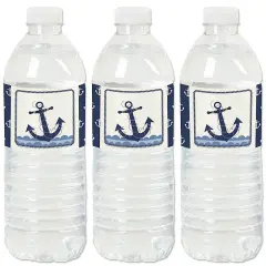 Big Dot of Happiness Ahoy - Nautical - Baby Shower or Birthday Party Water Bottle Sticker Labels - Set of 20