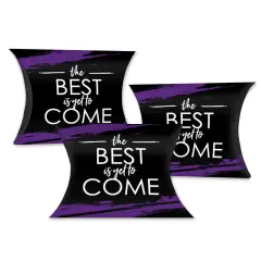 Big Dot of Happiness Purple Grad - Best is Yet to Come - Favor Gift Boxes - Purple Graduation Party Petite Pillow Boxes - Set of 20