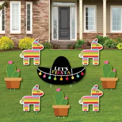 Big Dot of Happiness Let's Fiesta - Yard Sign & Outdoor Lawn Decorations - Fiesta Yard Signs - Set of 8