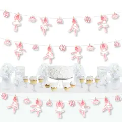 Big Dot of Happiness Tutu Cute Ballerina - Ballet Birthday Party or Baby Shower DIY Decorations - Clothespin Garland Banner - 44 Pieces