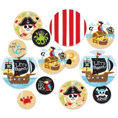 Big Dot of Happiness Pirate Ship Adventures - Skull Birthday Party Giant Circle Confetti - Party Decorations - Large Confetti 27 Count