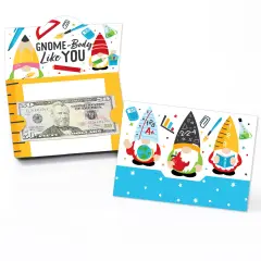 Big Dot of Happiness School Gnomes - Teacher and Classroom Decorations Money And Gift Card Holders - Set of 8