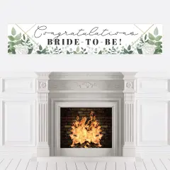 Big Dot of Happiness Boho Botanical Bride - Greenery Bridal Shower and Wedding Party Decorations Party Banner