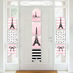 Big Dot of Happiness Paris, Ooh La La - Hanging Vertical Paper Door Banners - Paris Themed Baby Shower or Birthday Party Wall Kit - Indoor Door Decor