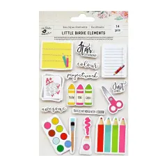 Little Birdie Sticker Embellishment 14/Pkg-Star Student
