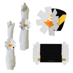 Big Dot of Happiness Dig It - Construction Party Zone - Baby Shower or Birthday Party Paper Napkin Holder - Napkin Rings - Set of 24