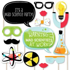 Big Dot of Happiness Scientist Lab - Baby Shower or Birthday Party Photo Booth Props Kit - 20 Count