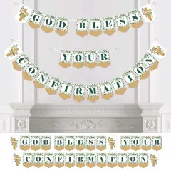 Big Dot of Happiness Confirmation Elegant Cross - Religious Party Bunting Banner - Party Decorations - God Bless Your Confirmation