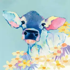 Bessie with Flowers on Teal Poster Print by Avery Tillmon - Item # VARPDX27729