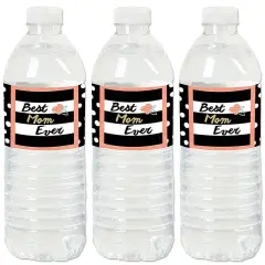 Big Dot of Happiness Best Mom Ever - Mother's Day Water Bottle Sticker Labels - Set of 20