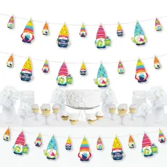 Big Dot of Happiness Gnome Birthday - Happy Birthday Party DIY Decorations - Clothespin Garland Banner - 44 Pieces