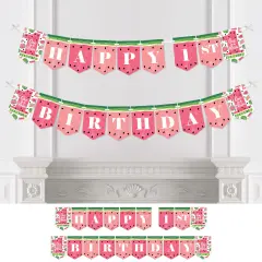 Big Dot of Happiness 1st Birthday One in a Melon - Fruit First Birthday Party Bunting Banner - Party Decorations - Happy 1st Birthday