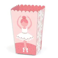 Big Dot of Happiness Tutu Cute Ballerina - Ballet Birthday Party or Baby Shower Favor Popcorn Treat Boxes - Set of 12