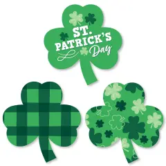 Big Dot of Happiness Shamrock St. Patrick's Day - Shaped Saint Paddy's Day Party Cut-Outs - 24 Count