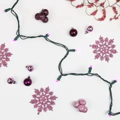 Northlight LED Wide Angle Christmas Lights - Pink - 16.25' Green Wire - 50ct