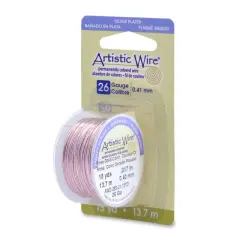 Artistic Jewelry Wire Round Spool 26 Gauge Silver Plated Rose Gold (15-Yards)
