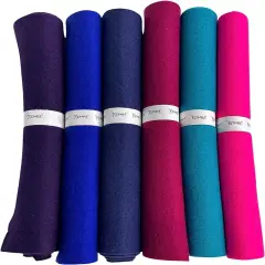 FabricLA Craft Felt Rolls 6 Pieces - 12" X 18" Inches Assorted Color Non-Woven Soft Felt Material - Acrylic Felt Roll for DIY Craftwork, Sewing and Patchwork - Color Visions