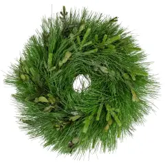 Northlight Real Touch&trade;️ Pine Sprigs and Winter Foliage Artificial Christmas Wreath - 12" - Unlit Green