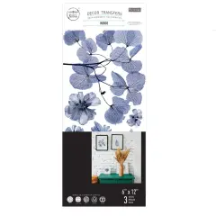 Indigo - Small Transfers 6"x12" 3 sheets Rub on Transfers for Furniture Vintage Rub on Transfers Stickers for Crafts Classic Spring Summer autumn Flowers Decoration Transfers