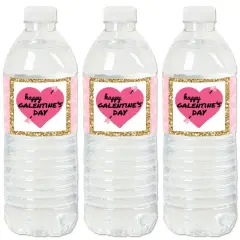 Big Dot of Happiness Be My Galentine - Galentine's and Valentine's Day Party Water Bottle Sticker Labels - Set of 20