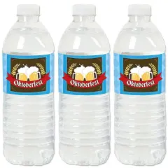 Big Dot of Happiness Oktoberfest - Beer Festival Water Bottle Sticker Labels - Set of 20