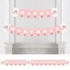 Big Dot of Happiness 1st Birthday Little Miss Onederful - Girl First Birthday Party Bunting Banner - Birthday Party Decorations - Happy Birthday