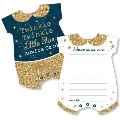 Big Dot of Happiness Twinkle Twinkle Little Star - Baby Bodysuit Wish Card Baby Shower Activities - Shaped Advice Cards Game - Set of 20